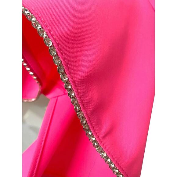 C0 NEW AREA BY BARNEY'S NEW YORK Pink Crystal Embellished Bottom Trim Top Size S - Picture 8 of 9